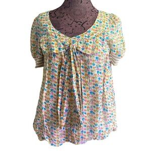 Frapbois Sz 0 S Floral Cozy Style Top